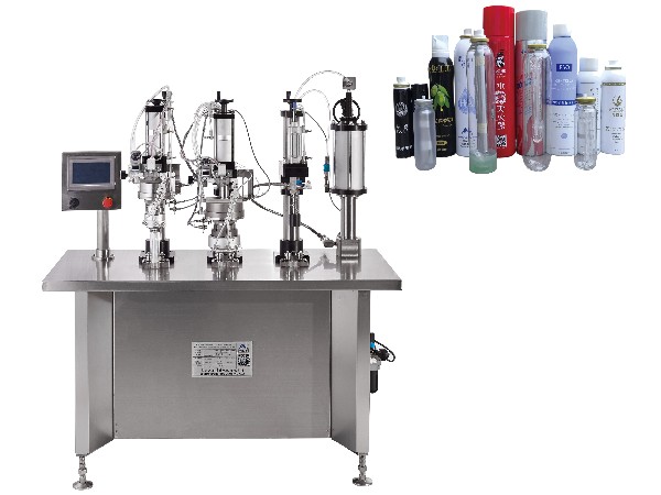 QGBE-B型三合一半自動(dòng)二元包裝氣霧劑灌裝機(jī)
